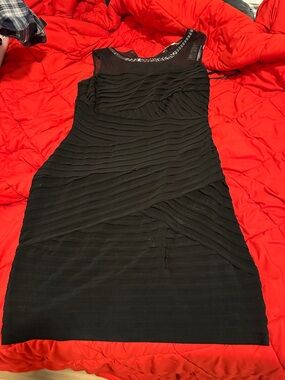 Calvin Klein Black Ruched Cocktail Dress